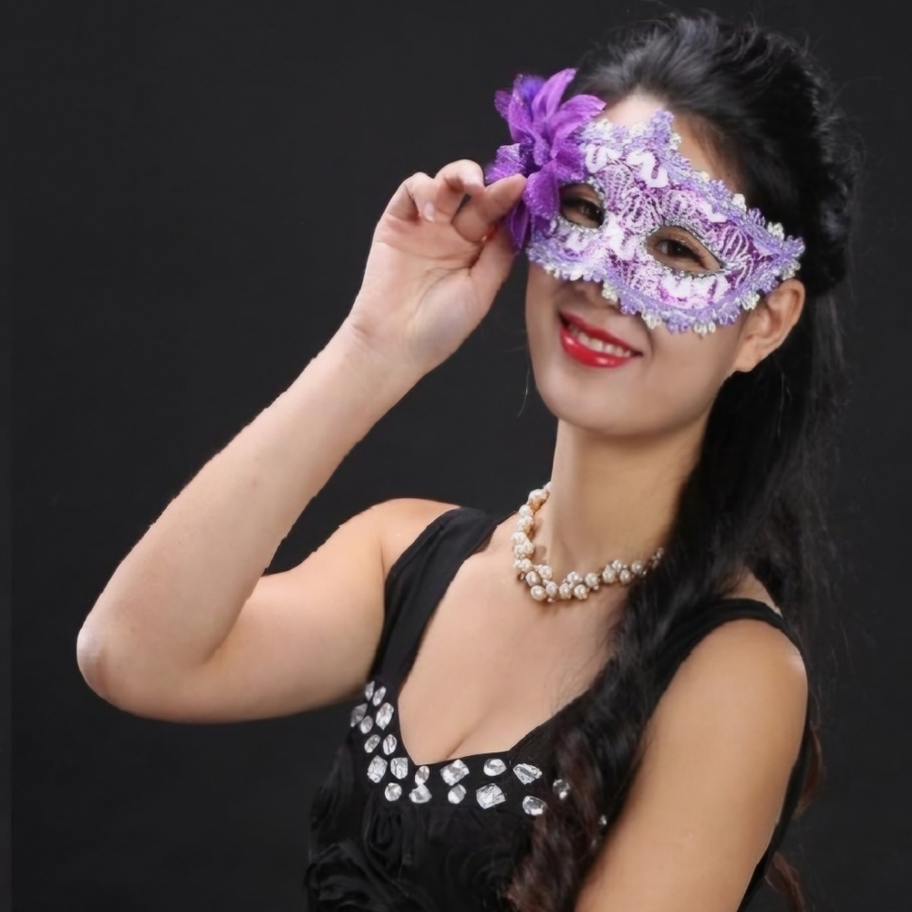 Colorful Lace Masquerade Masks Set - Picture 4 of 12